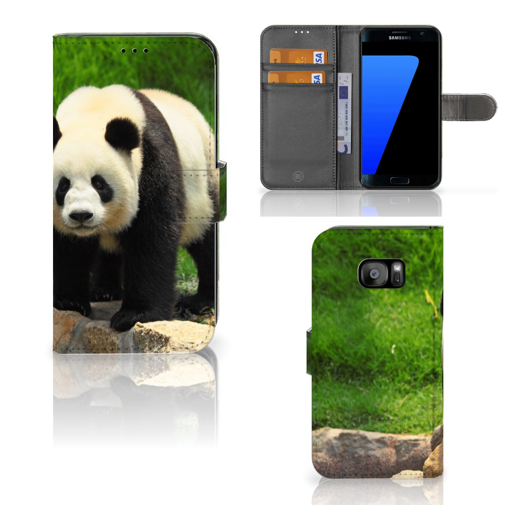 Samsung Galaxy S7 Edge Telefoonhoesje met Pasjes Panda