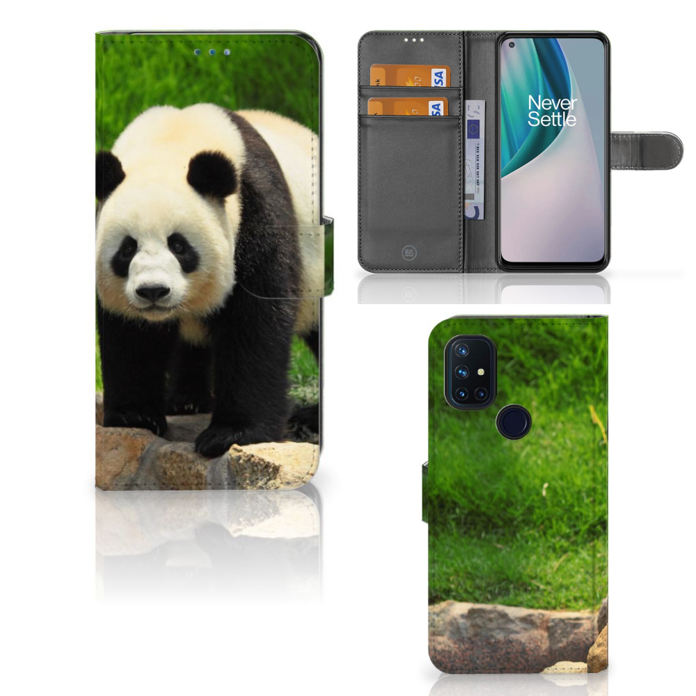 OnePlus Nord N10 Telefoonhoesje met Pasjes Panda