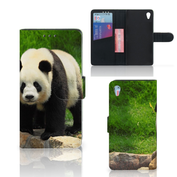 Sony Xperia Z3 Telefoonhoesje met Pasjes Panda