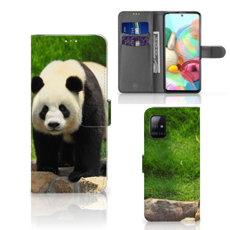 Samsung Galaxy A71 Telefoonhoesje met Pasjes Panda