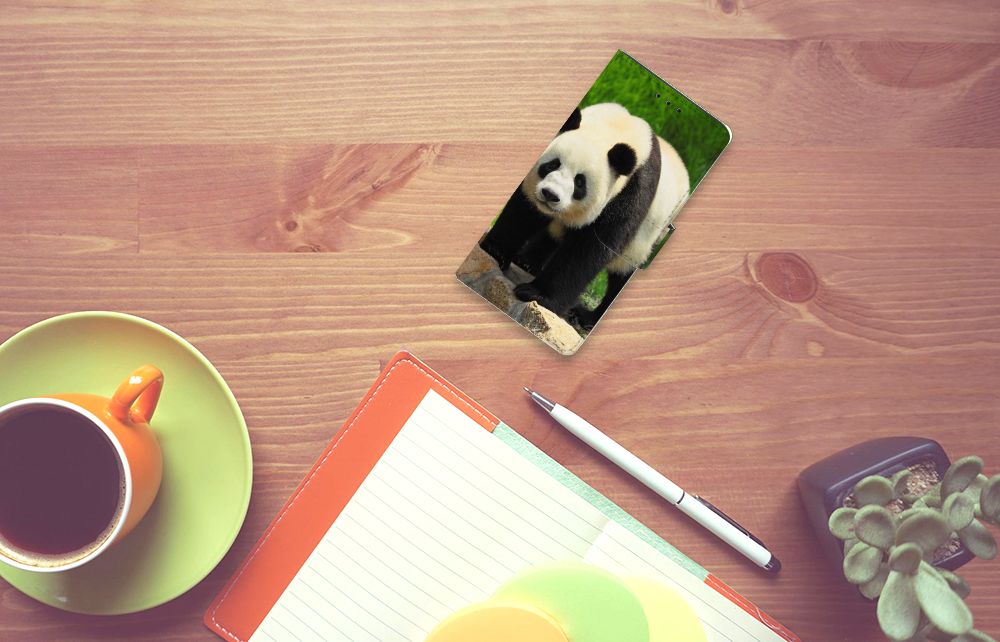 Samsung Galaxy J5 2016 Telefoonhoesje met Pasjes Panda