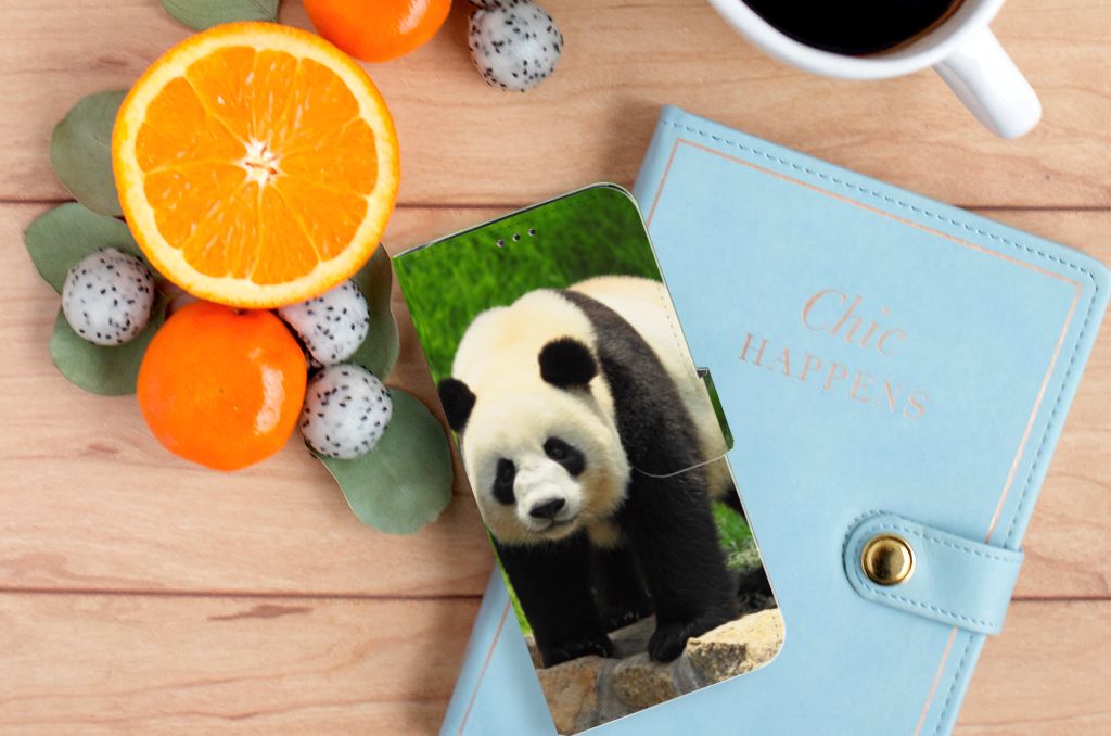 Samsung Galaxy A70 Telefoonhoesje met Pasjes Panda