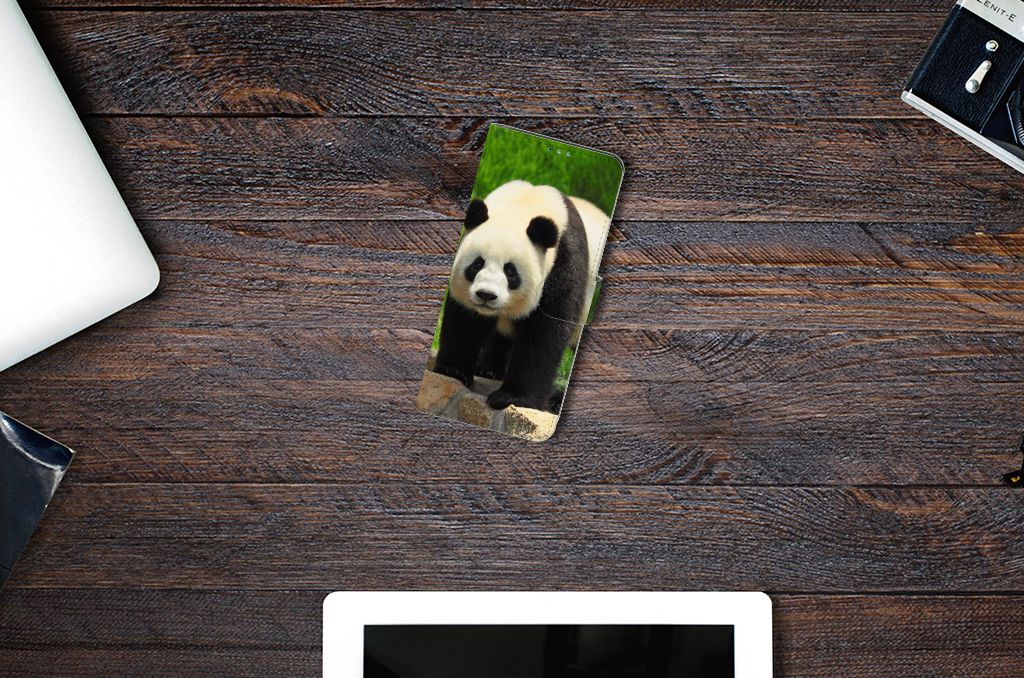 Motorola Moto G9 Plus Telefoonhoesje met Pasjes Panda