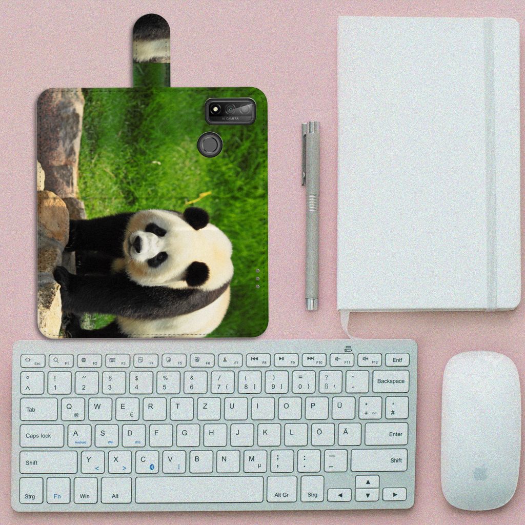 Huawei P Smart 2020 Telefoonhoesje met Pasjes Panda