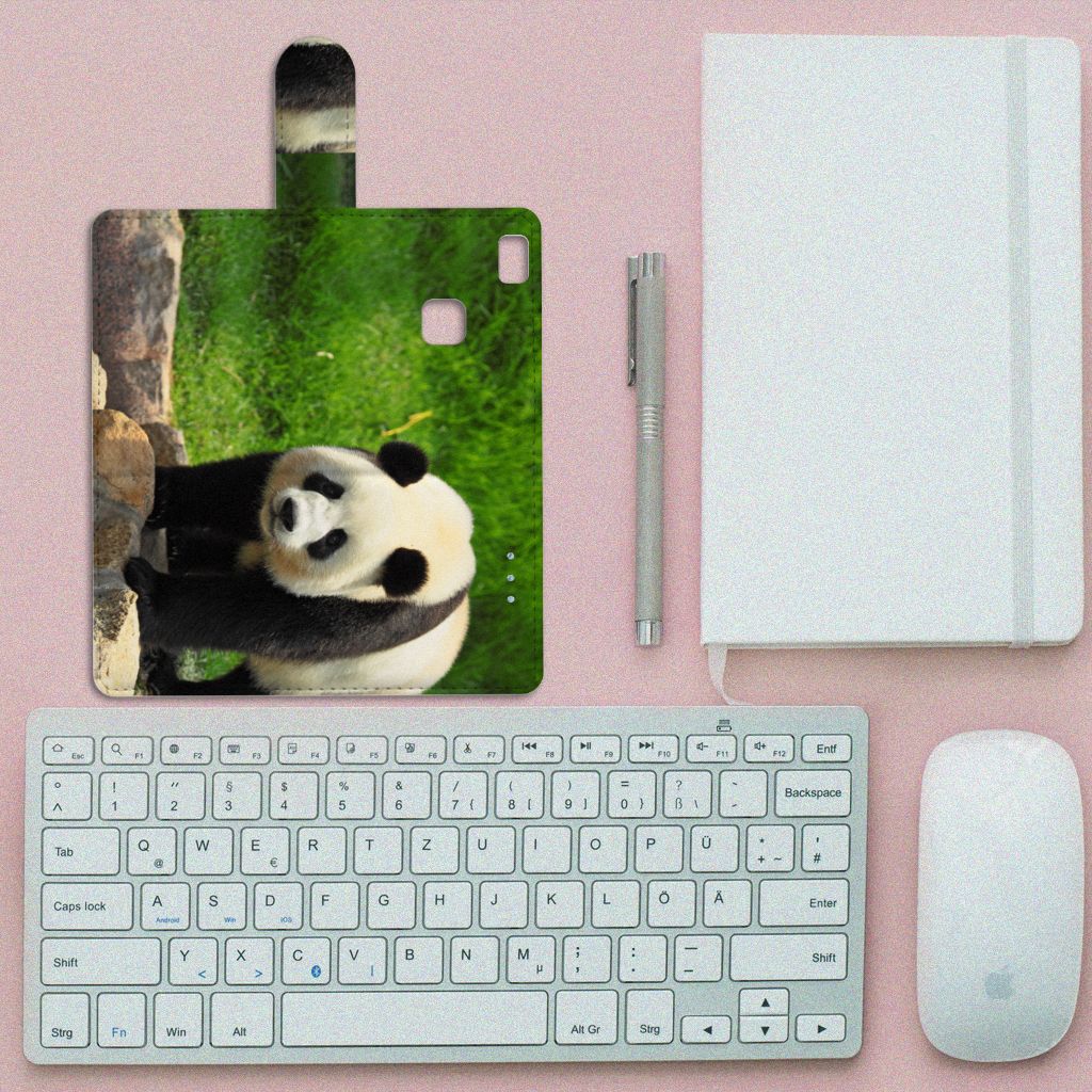 Huawei P9 Lite Telefoonhoesje met Pasjes Panda