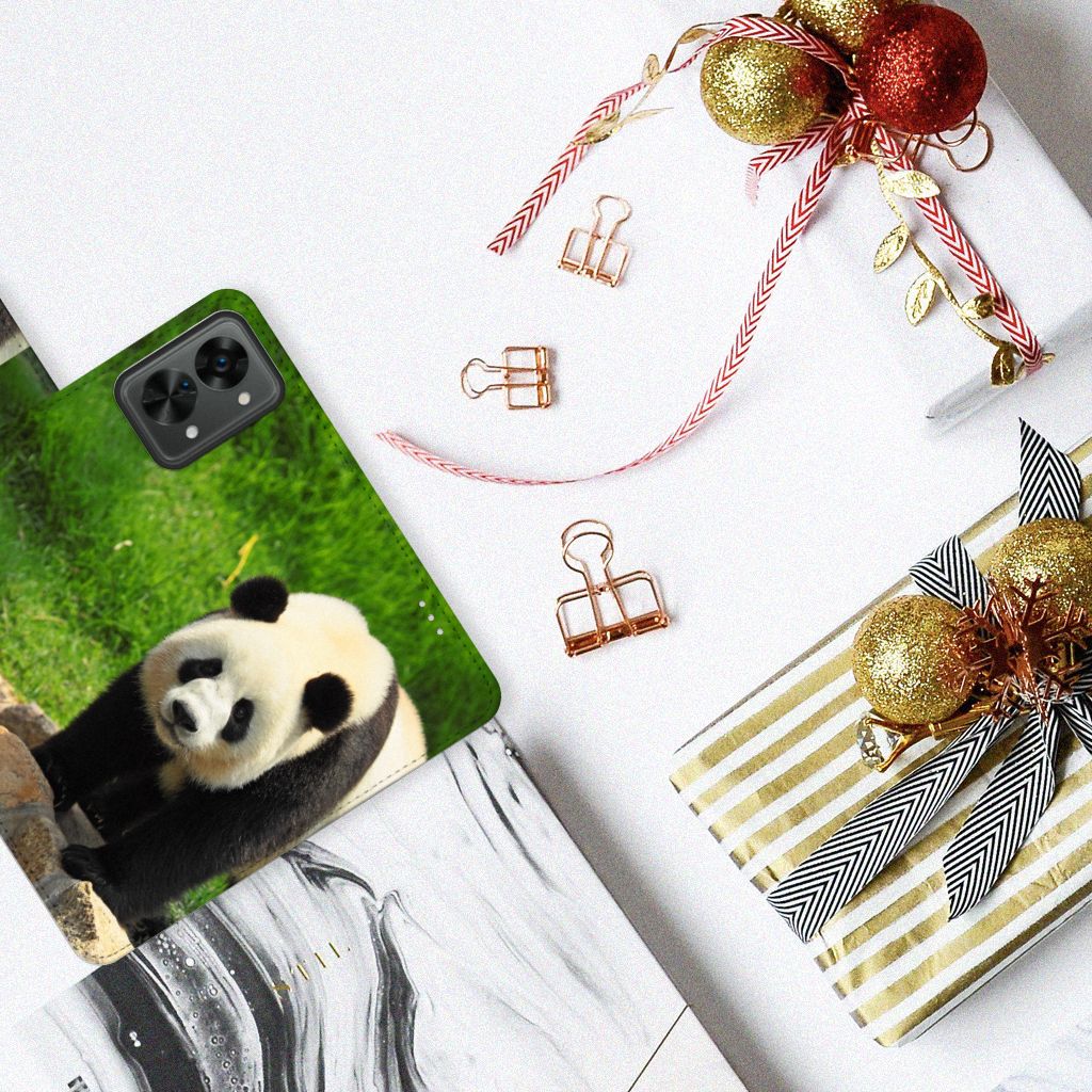 OnePlus Nord 2T Telefoonhoesje met Pasjes Panda