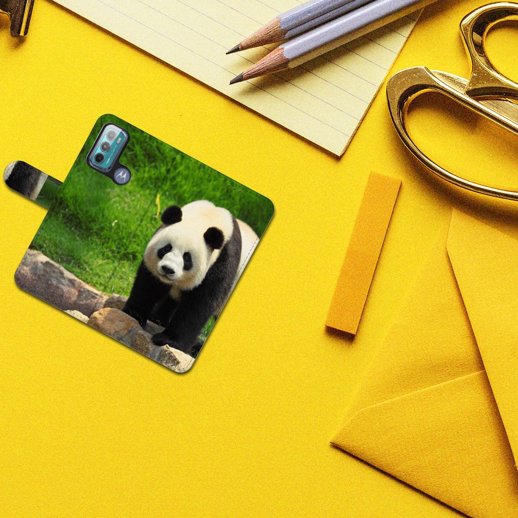 Motorola Moto G60 Telefoonhoesje met Pasjes Panda