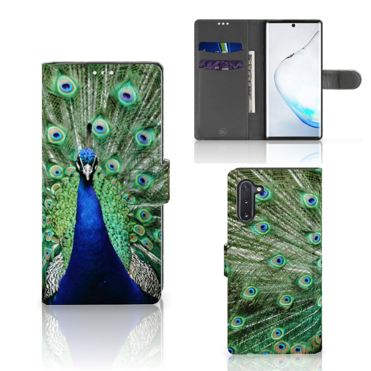 Samsung Galaxy Note 10 Telefoonhoesje met Pasjes Pauw