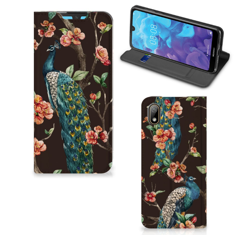 Huawei Y5 (2019) Hoesje maken Pauw met Bloemen