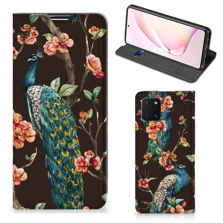 Samsung Galaxy Note 10 Lite Hoesje maken Pauw met Bloemen