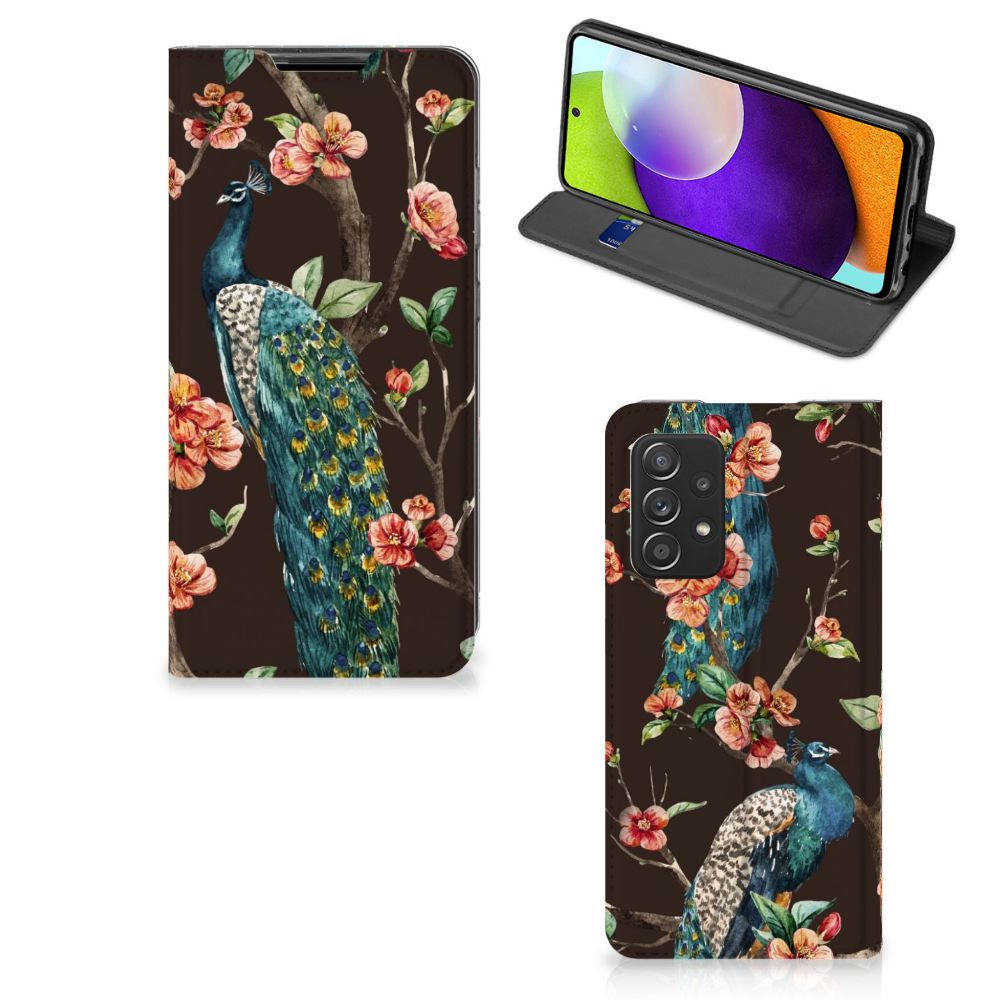 Samsung Galaxy A52 Hoesje maken Pauw met Bloemen