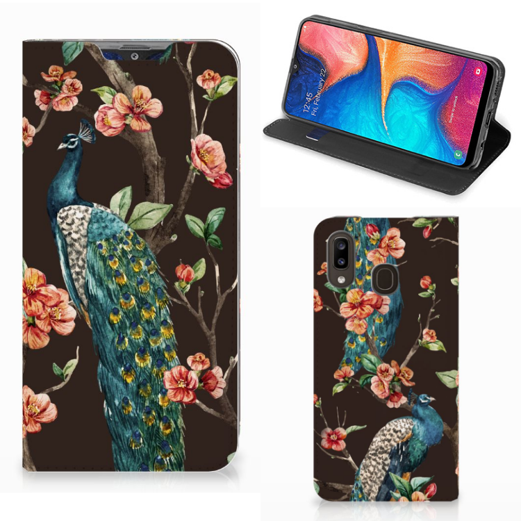 Samsung Galaxy A30 Hoesje maken Pauw met Bloemen