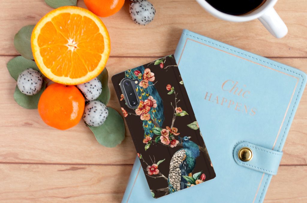 Samsung Galaxy Note 10 Hoesje maken Pauw met Bloemen
