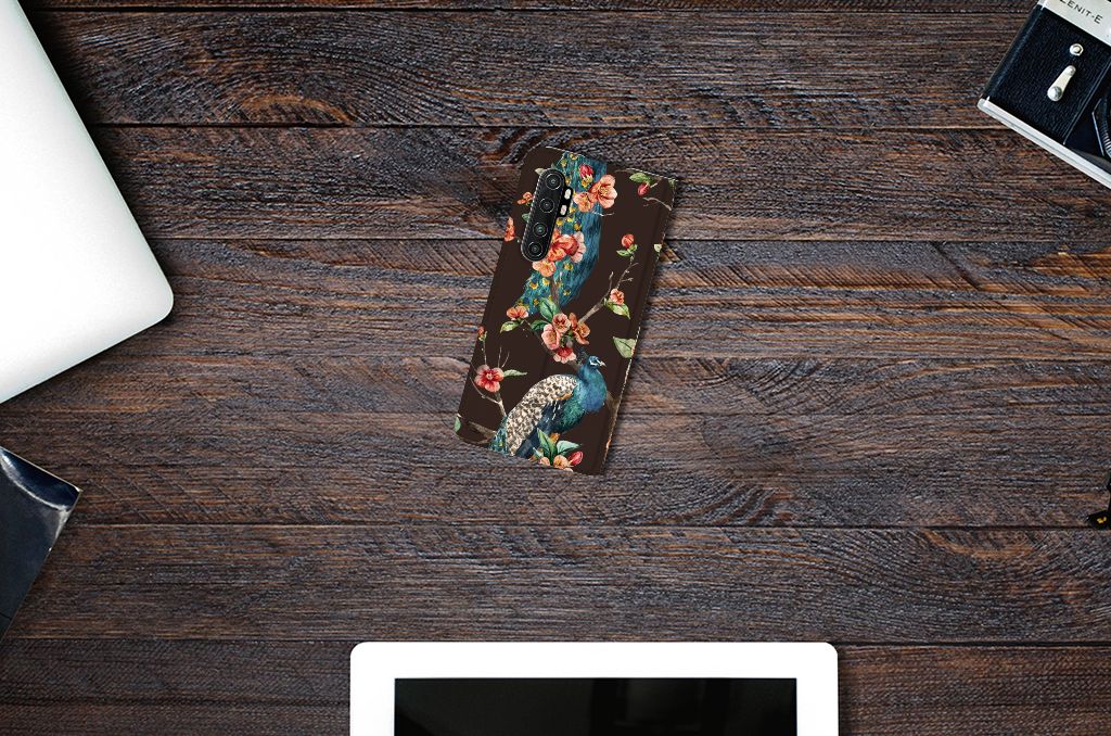 Xiaomi Mi Note 10 Lite Hoesje maken Pauw met Bloemen