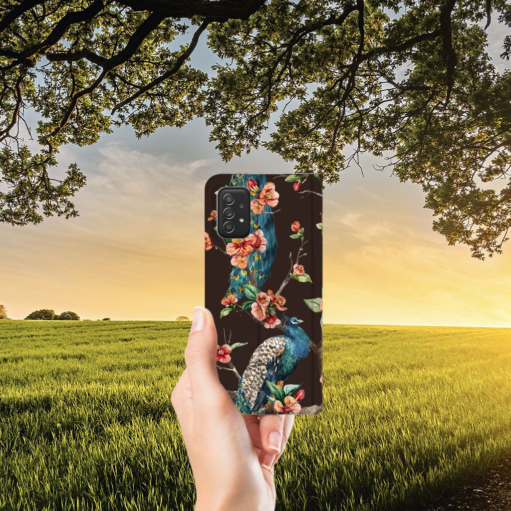 Samsung Galaxy A03s Hoesje maken Pauw met Bloemen