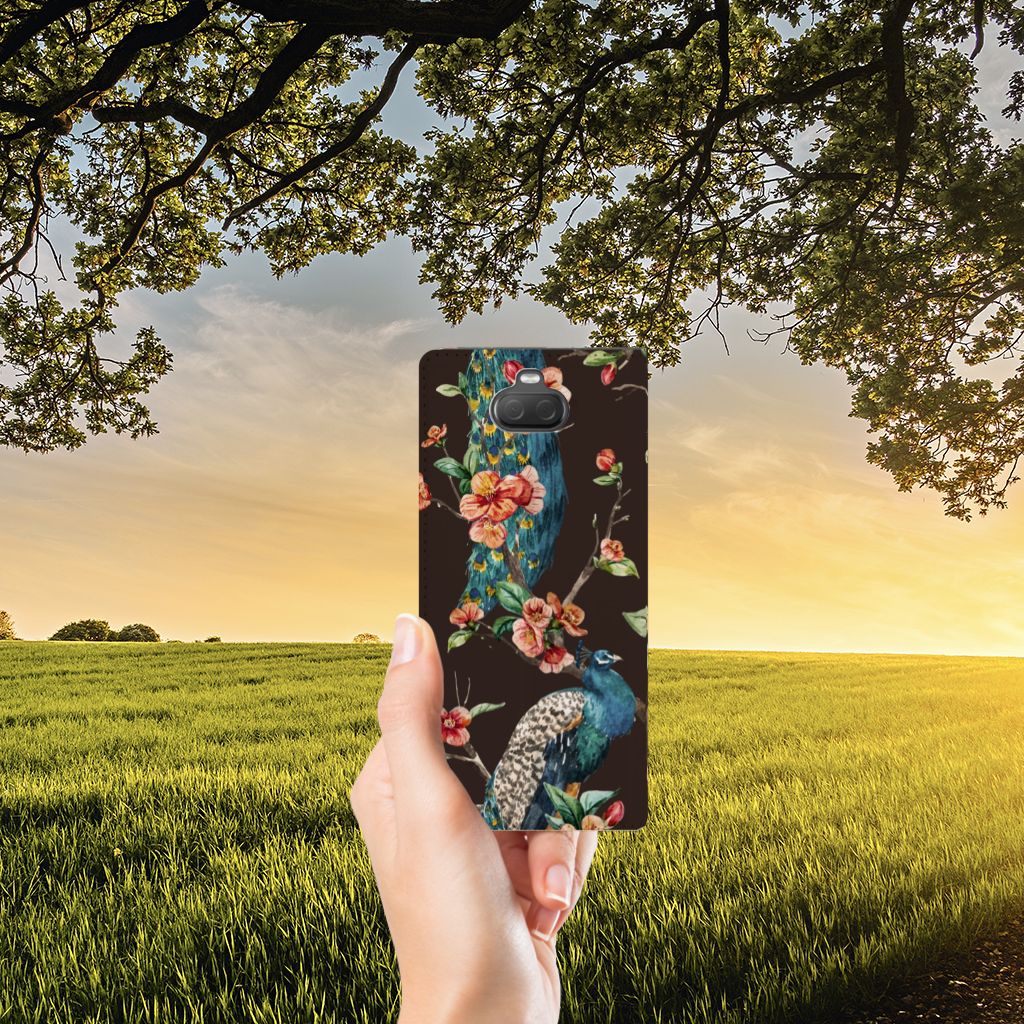 Sony Xperia 10 Plus Hoesje maken Pauw met Bloemen