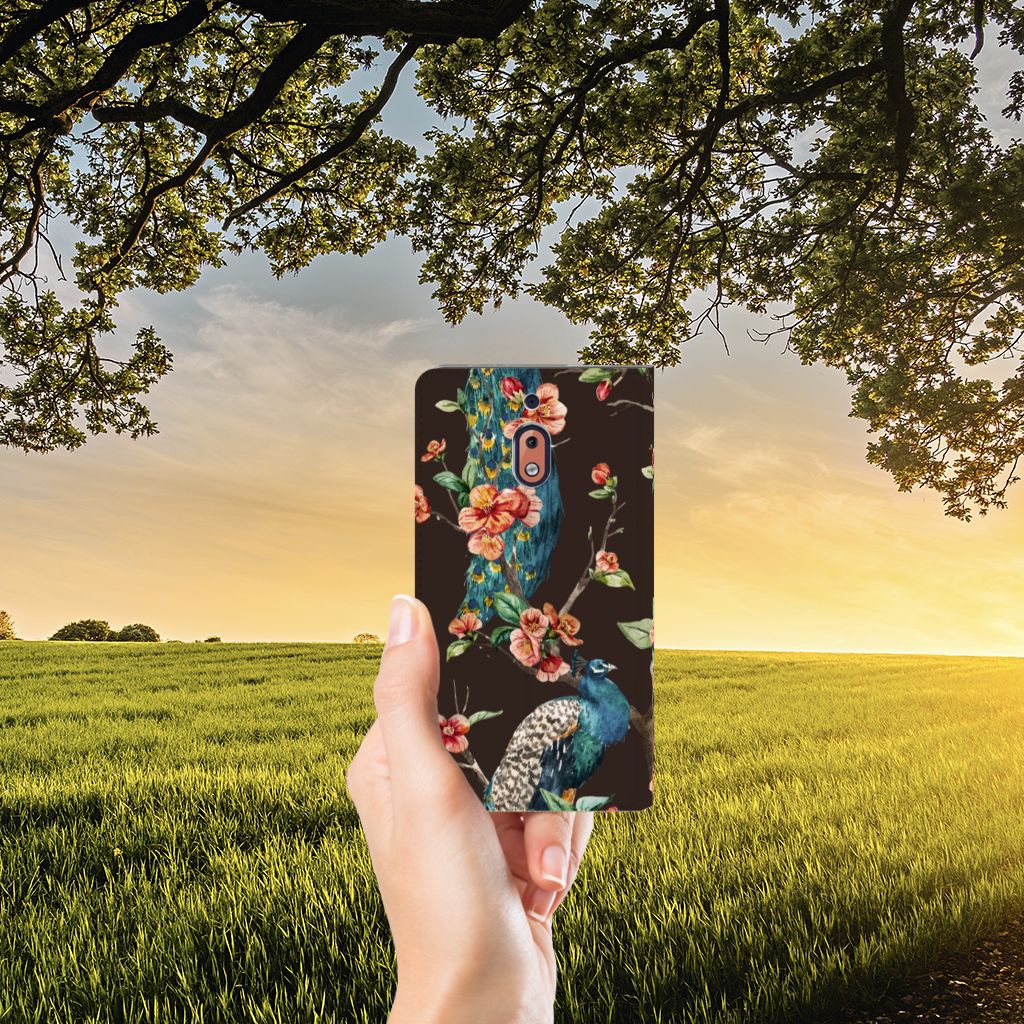 Nokia 2.1 2018 Hoesje maken Pauw met Bloemen