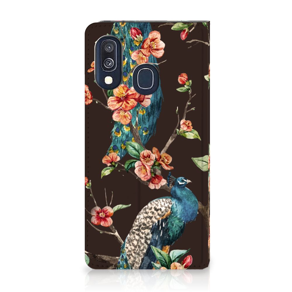 Samsung Galaxy A40 Hoesje maken Pauw met Bloemen