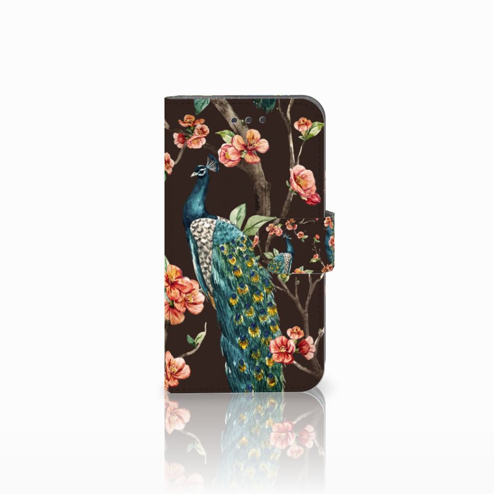 Samsung Galaxy Xcover 3 | Xcover 3 VE Telefoonhoesje met Pasjes Pauw met Bloemen
