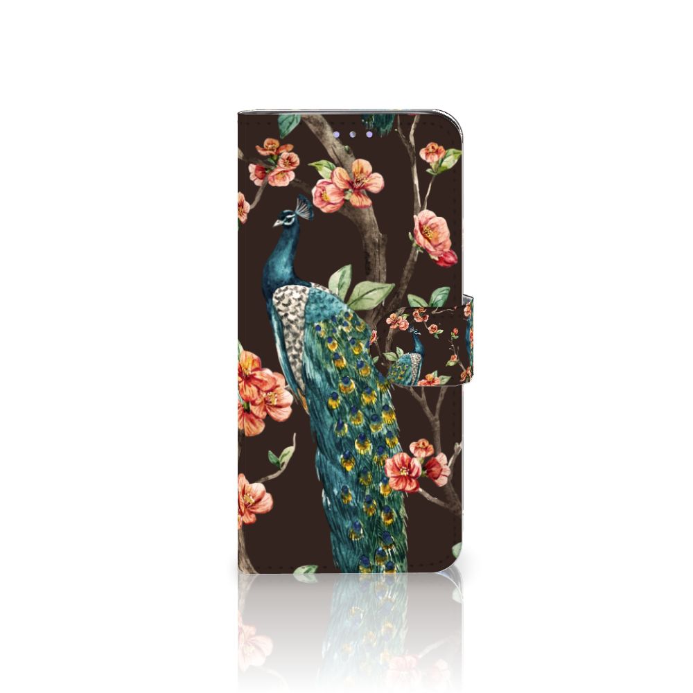 Samsung Galaxy S20 Telefoonhoesje met Pasjes Pauw met Bloemen