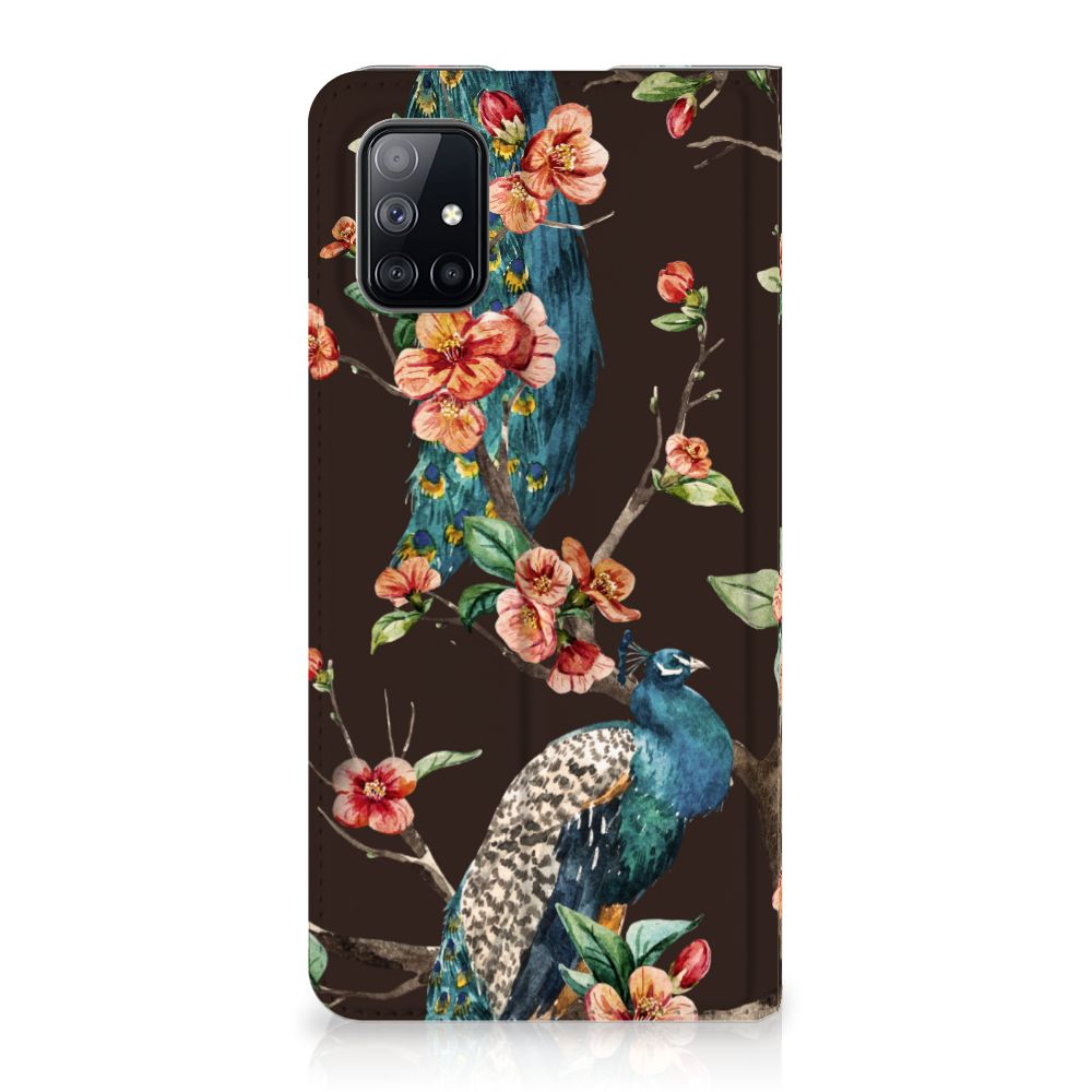 Samsung Galaxy M51 Hoesje maken Pauw met Bloemen