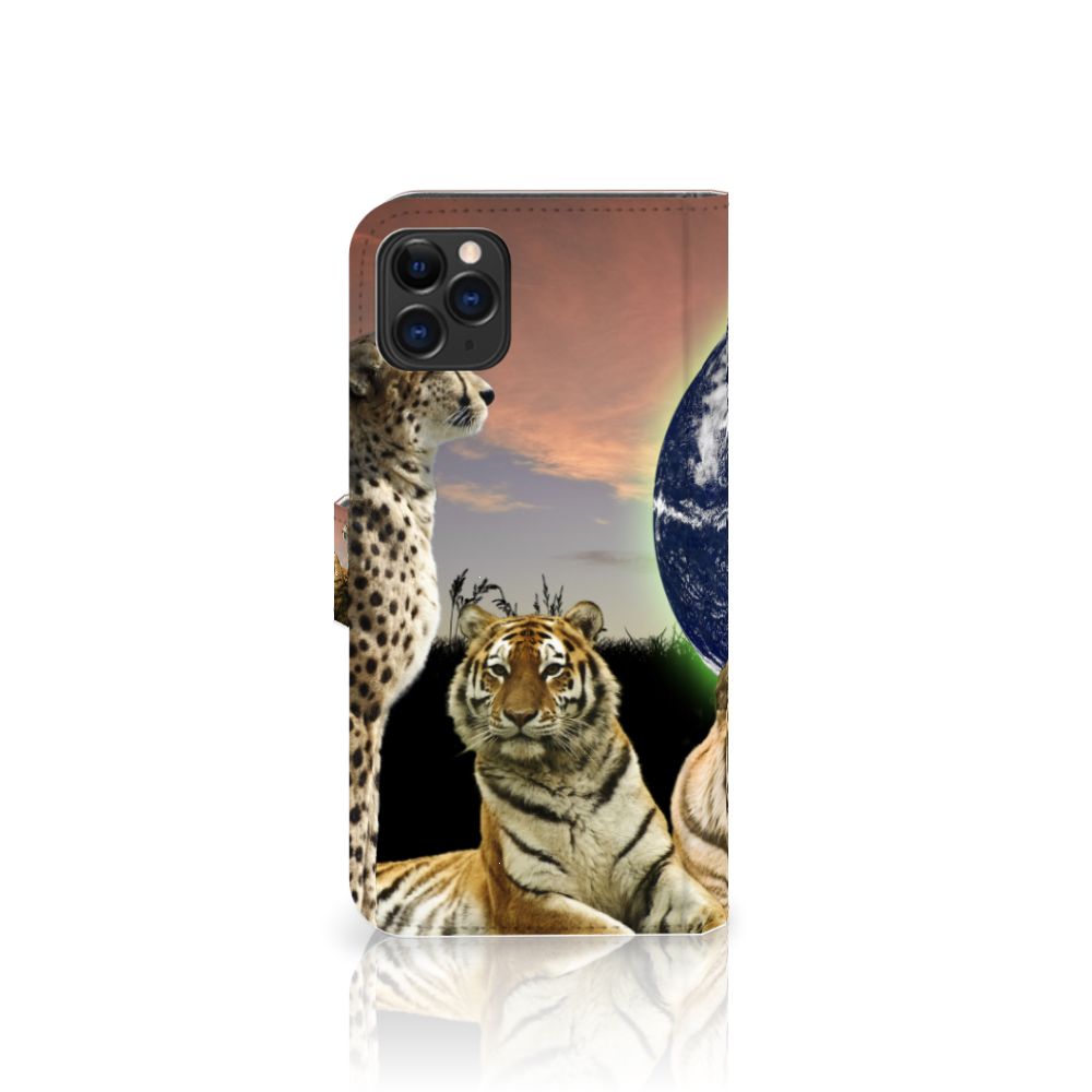 Apple iPhone 11 Pro Max Telefoonhoesje met Pasjes Roofdieren