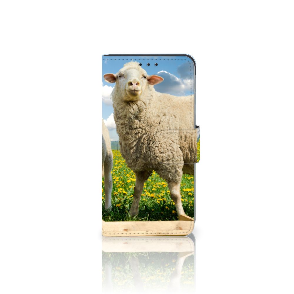 Samsung Galaxy A3 2017 Telefoonhoesje met Pasjes Schaap en Lammetje