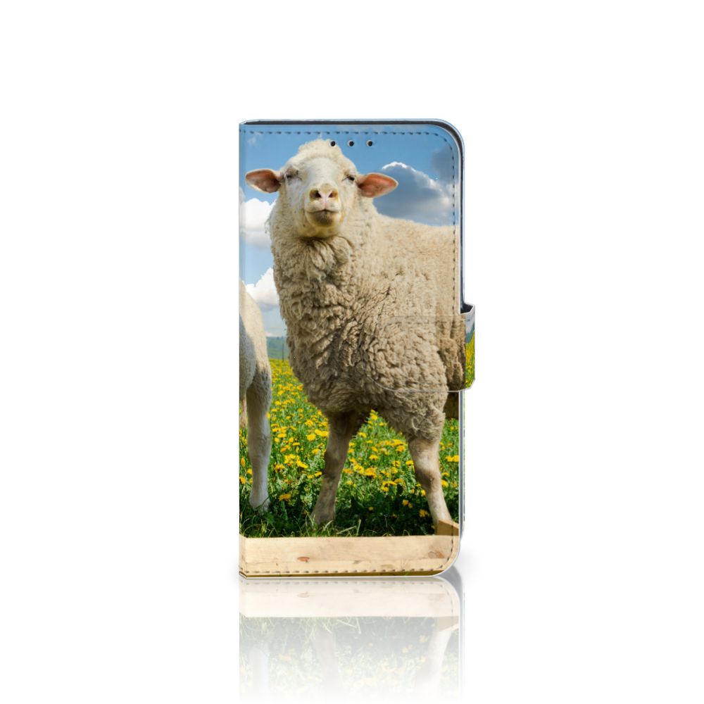 Samsung Galaxy M10 Telefoonhoesje met Pasjes Schaap en Lammetje