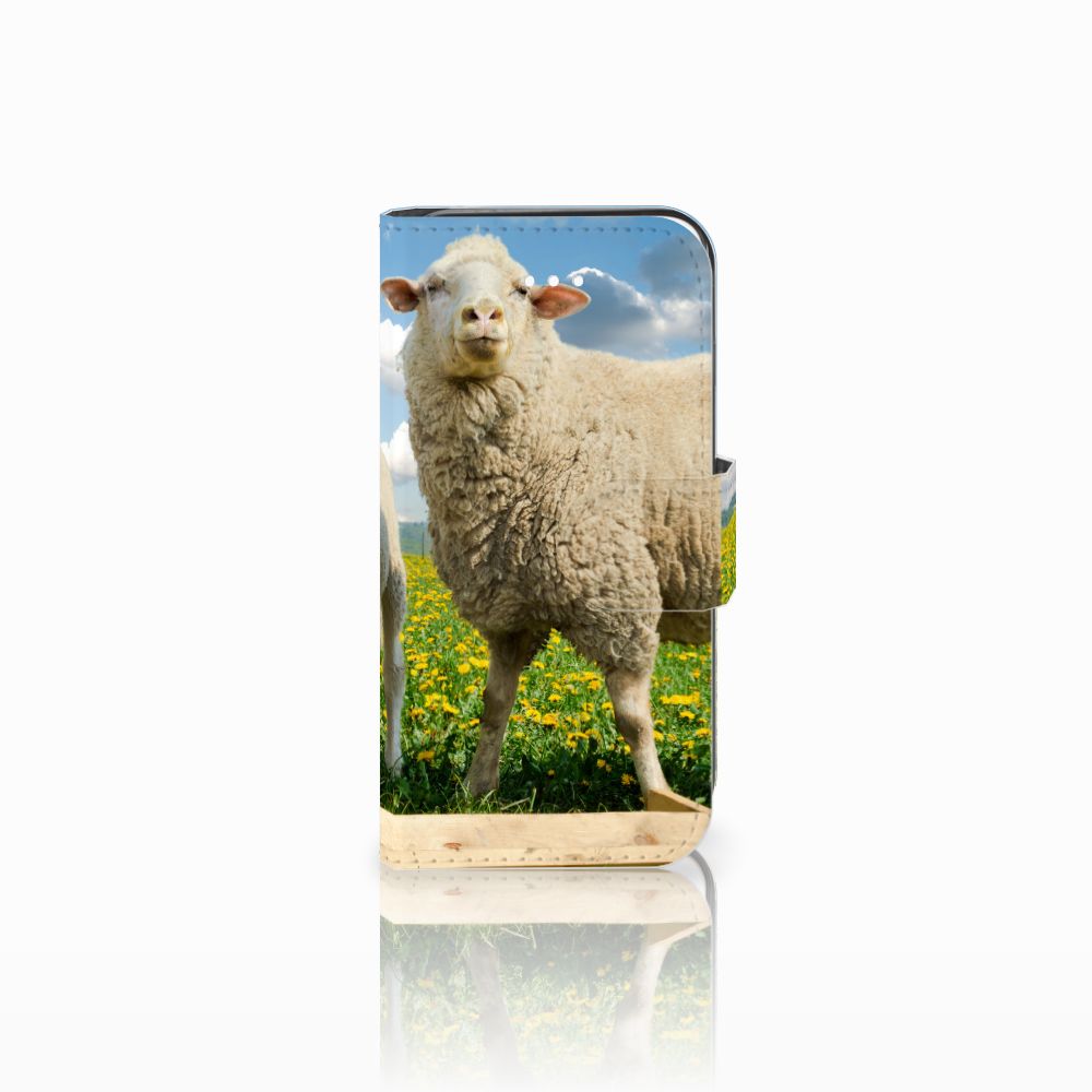 Apple iPhone 5 | 5s | SE Telefoonhoesje met Pasjes Schaap en Lammetje