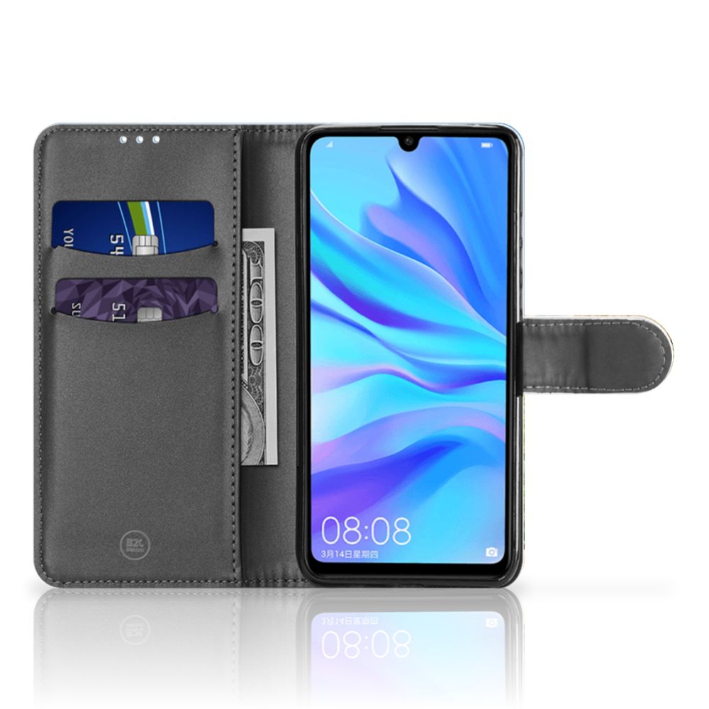 Huawei P30 Lite (2020) Telefoonhoesje met Pasjes Schaap en Lammetje