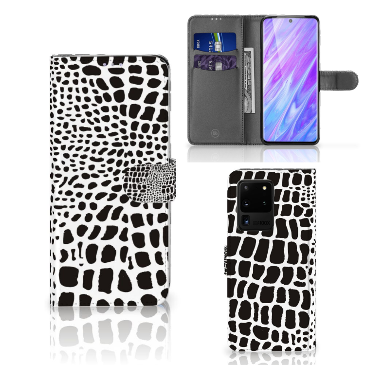 Samsung Galaxy S20 Ultra Telefoonhoesje met Pasjes Slangenprint