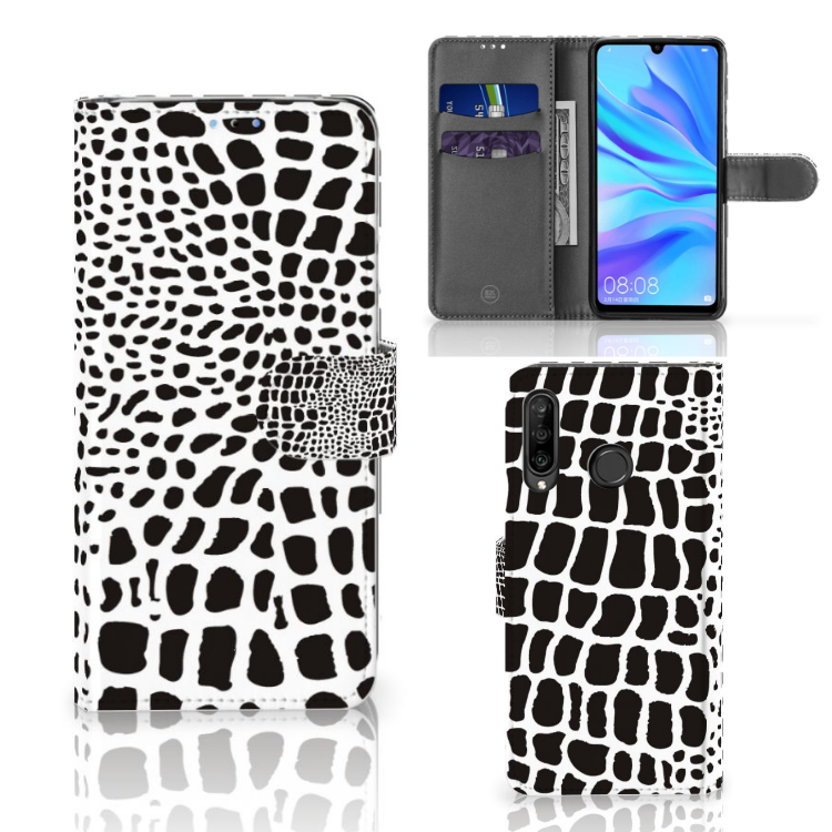 Huawei P30 Lite (2020) Telefoonhoesje met Pasjes Slangenprint