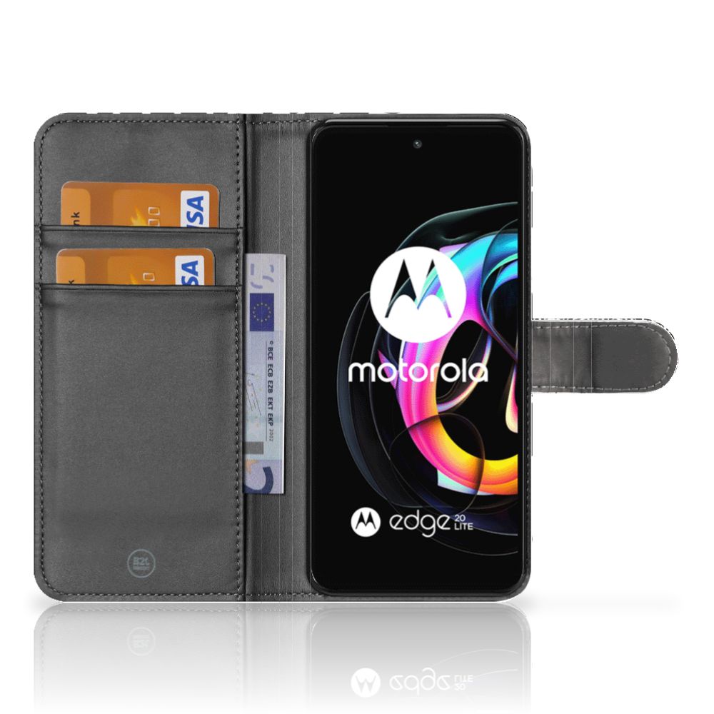 Motorola Edge 20 Lite Telefoonhoesje met Pasjes Slangenprint