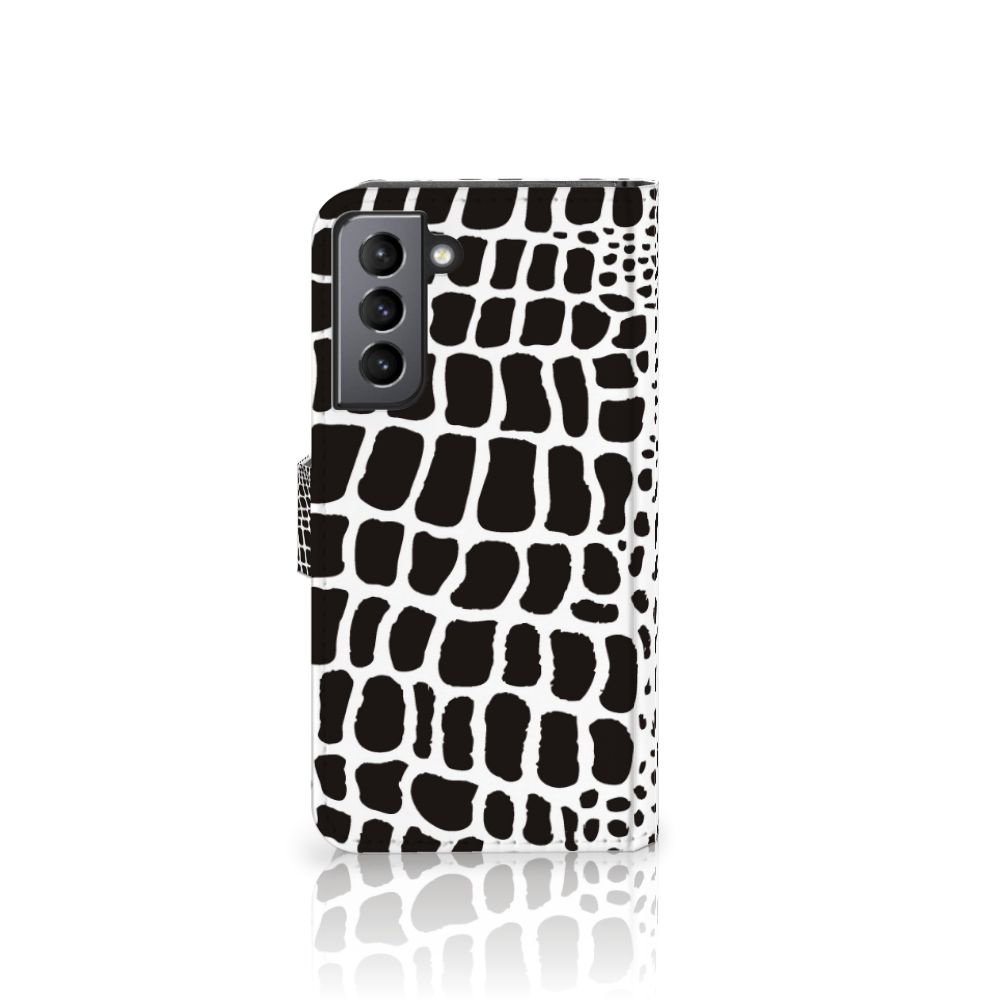 Samsung Galaxy S21 FE Telefoonhoesje met Pasjes Slangenprint