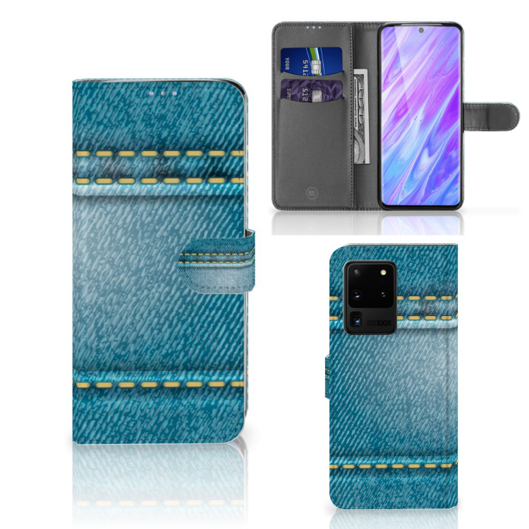Samsung Galaxy S20 Ultra Wallet Case met Pasjes Jeans