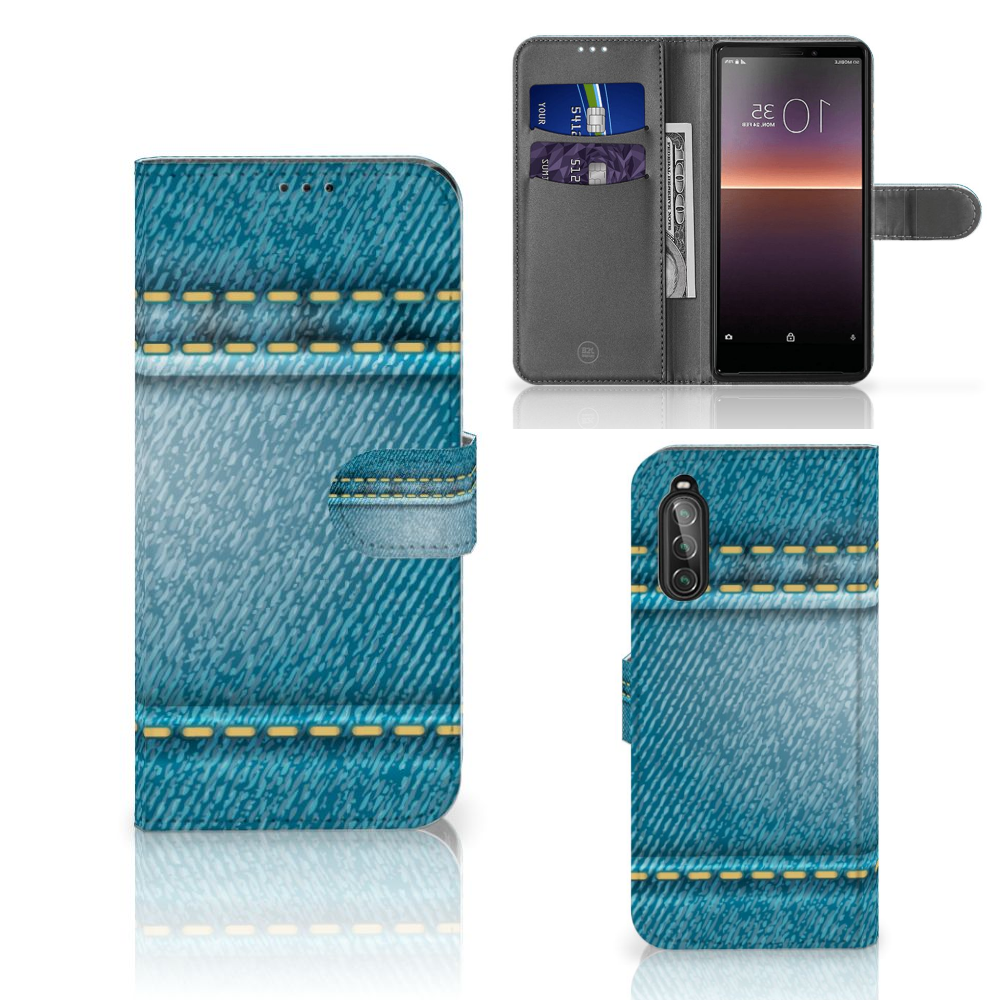 Sony Xperia 10 II Wallet Case met Pasjes Jeans