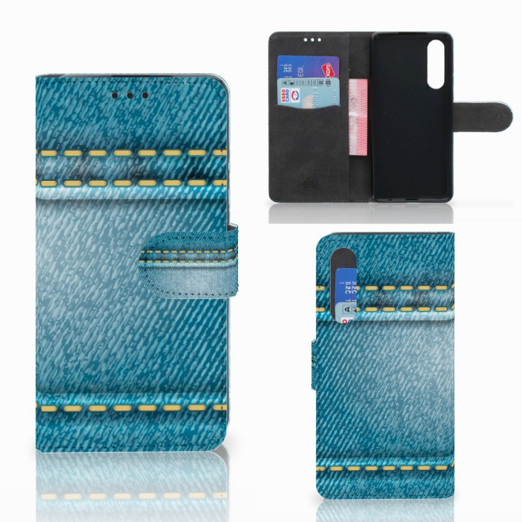Huawei P30 Wallet Case met Pasjes Jeans