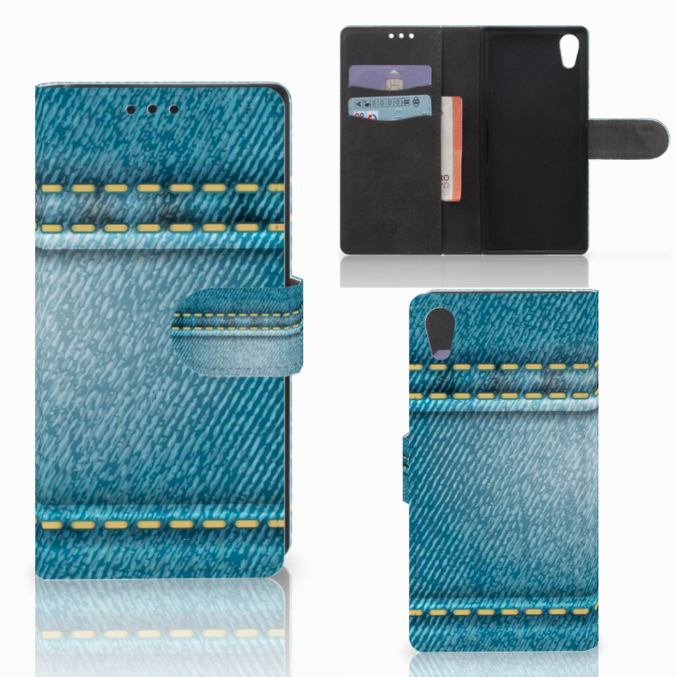 Sony Xperia XA1 Wallet Case met Pasjes Jeans