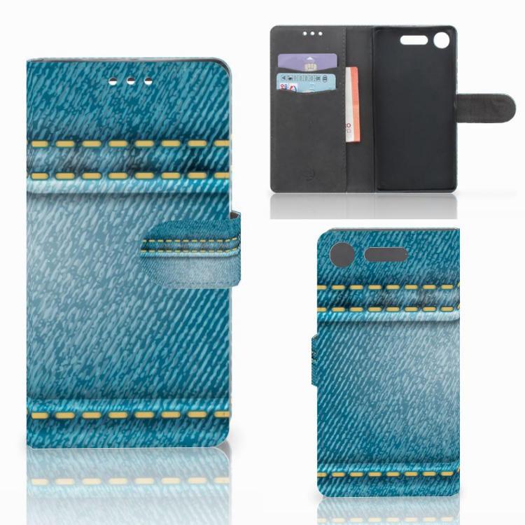 Sony Xperia XZ1 Wallet Case met Pasjes Jeans