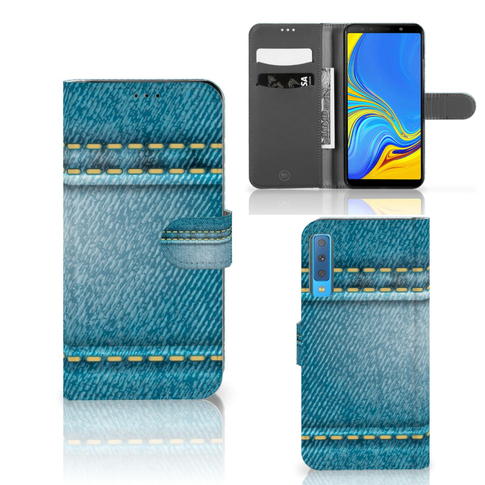 Samsung Galaxy A7 (2018) Wallet Case met Pasjes Jeans