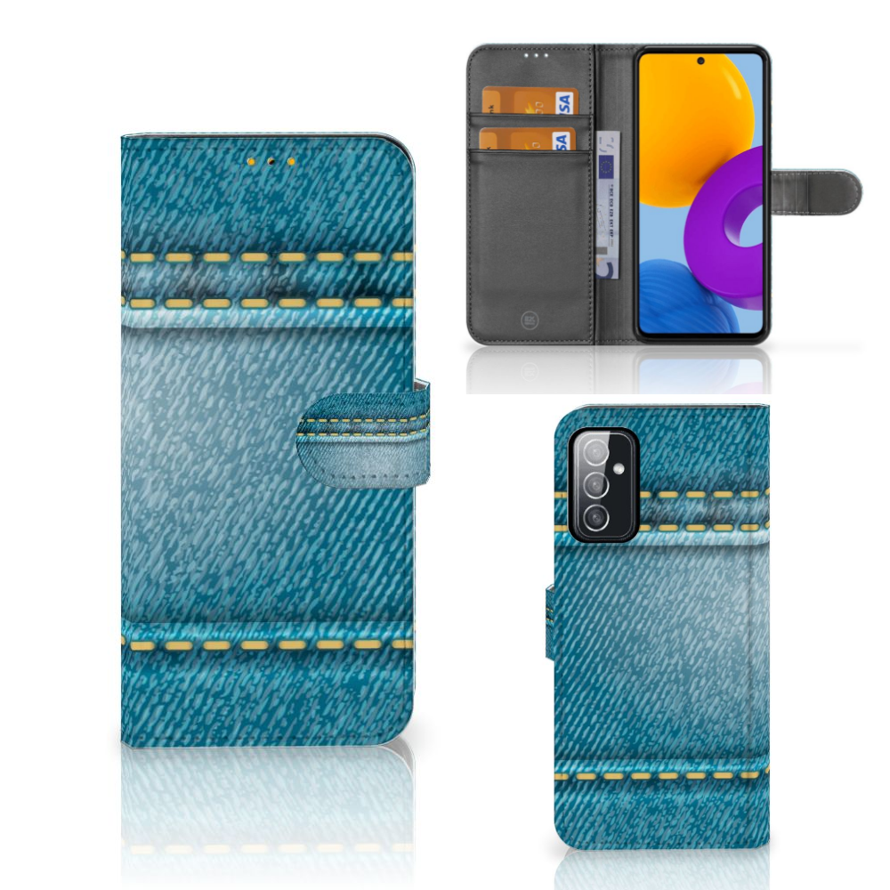 Samsung Galaxy M52 Wallet Case met Pasjes Jeans