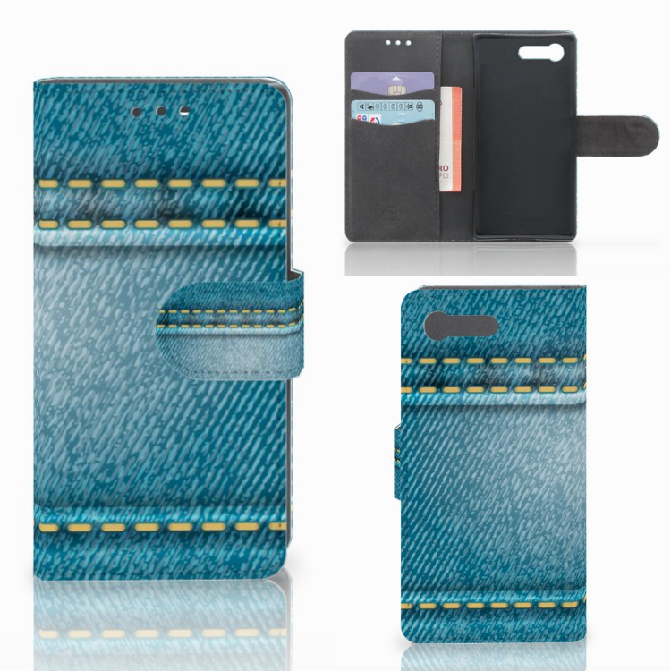 Sony Xperia X Compact Wallet Case met Pasjes Jeans