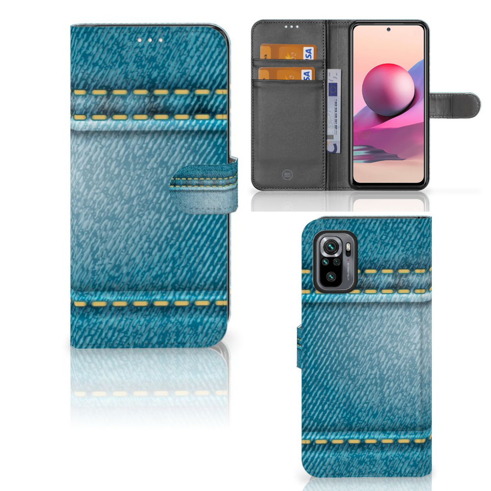 Xiaomi Redmi Note 10S | 10 4G | Poco M5s Wallet Case met Pasjes Jeans