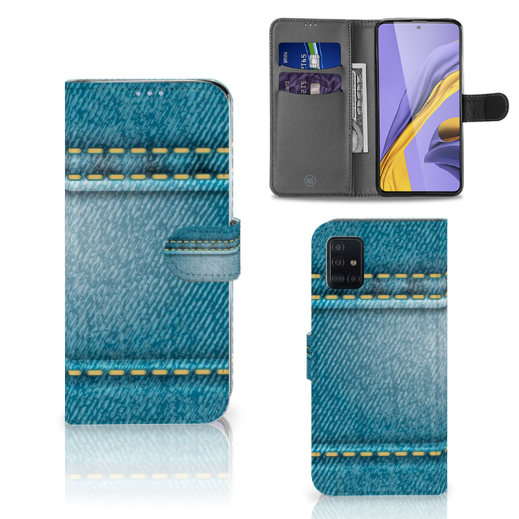 Samsung Galaxy A51 Wallet Case met Pasjes Jeans