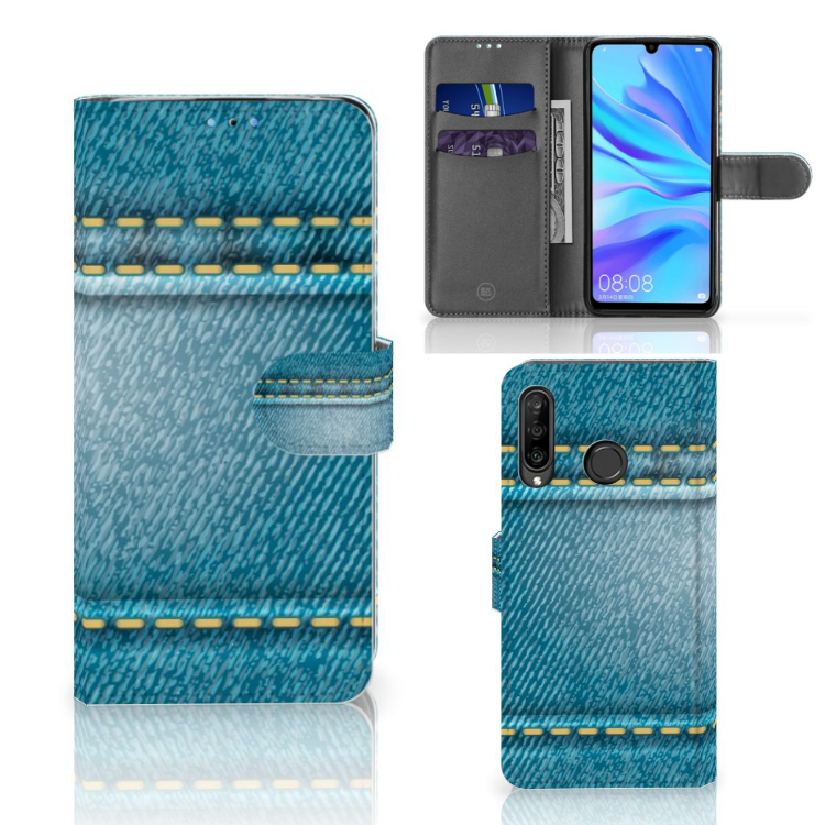 Huawei P30 Lite (2020) Wallet Case met Pasjes Jeans