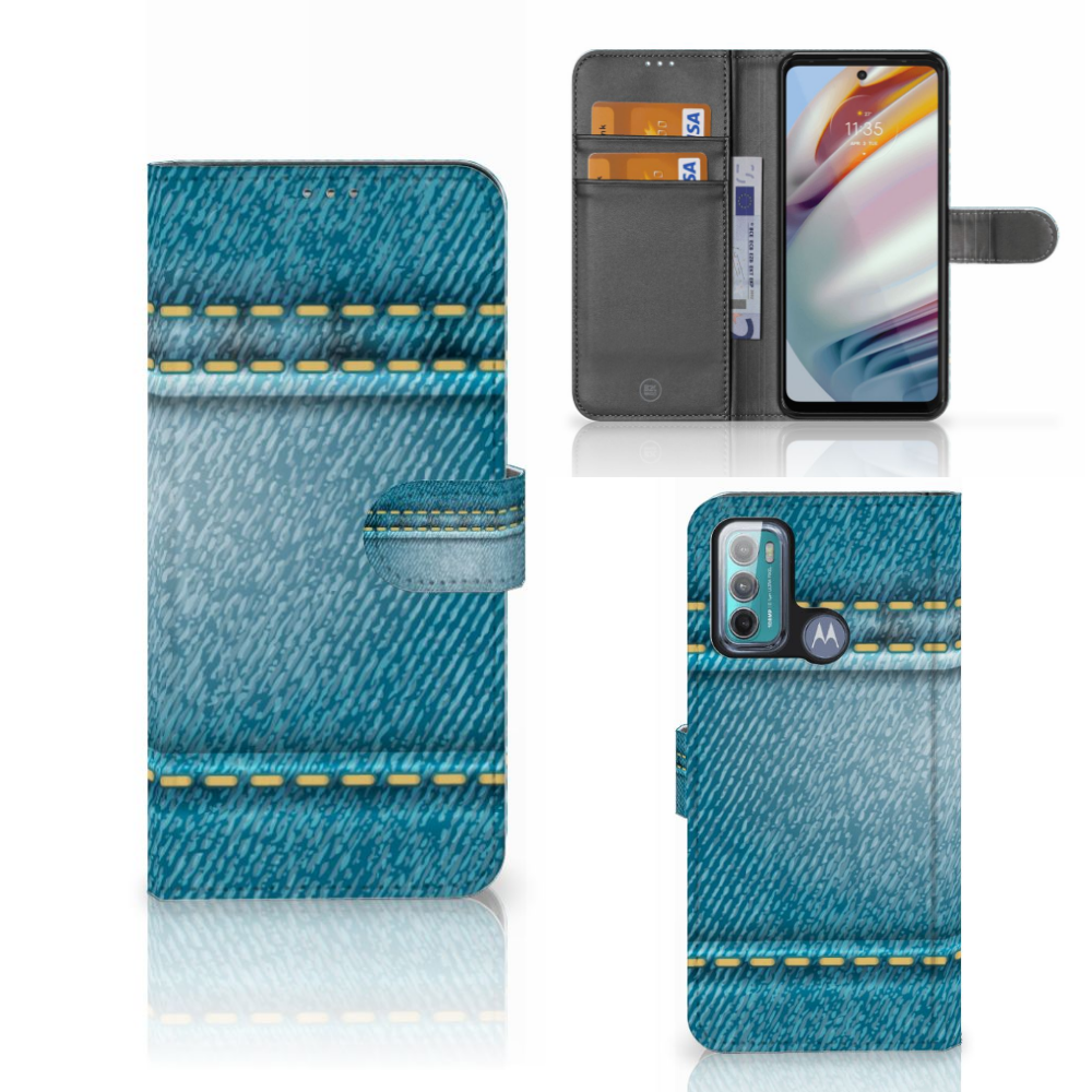 Motorola Moto G60 Wallet Case met Pasjes Jeans