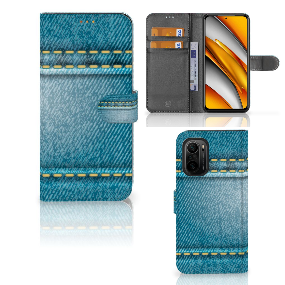 Poco F3 | Xiaomi Mi 11i Wallet Case met Pasjes Jeans