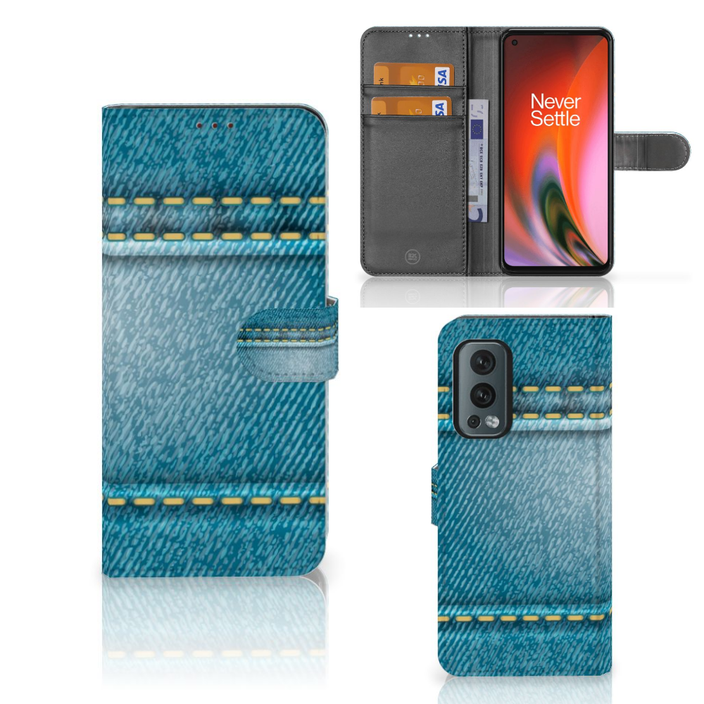 OnePlus Nord 2 5G Wallet Case met Pasjes Jeans