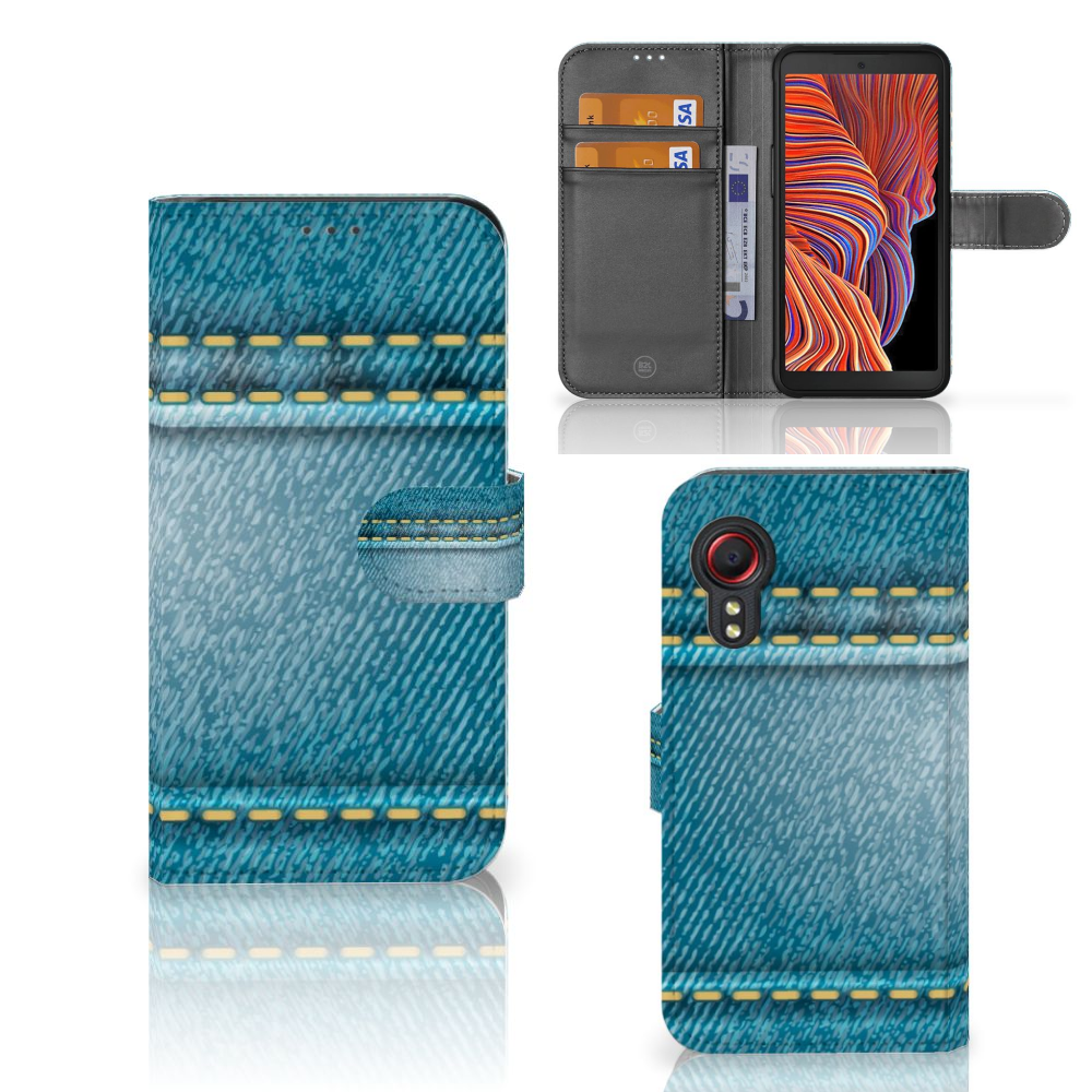 Samsung Galaxy Xcover 5 Wallet Case met Pasjes Jeans