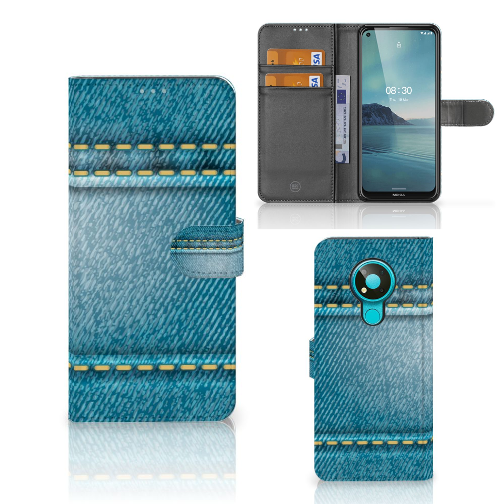Nokia 3.4 Wallet Case met Pasjes Jeans